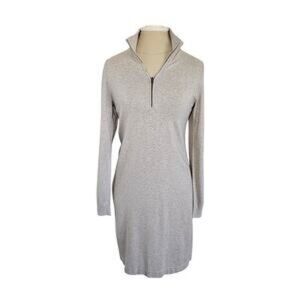 Tommy Bahama Pickford Half Zip Dress Long Sleeve 1/4 Zip Tan Women's Large